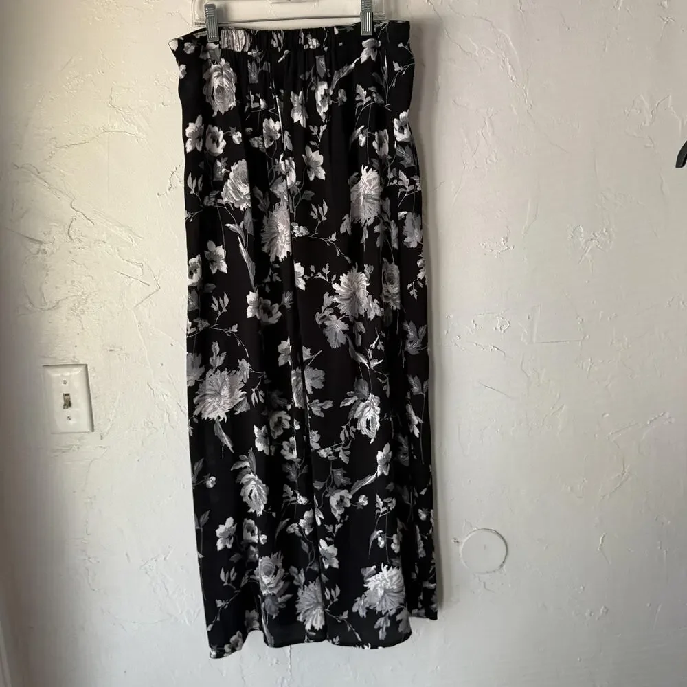 Wild Fable Skirt New S Black Floral‎ Button Front High Waist Whimsigoth Witchy